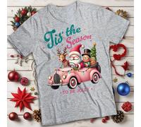 T-shirt maglietta natalizia Babbo Natale in auto da uomo e donna #MC