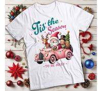 T-shirt maglietta natalizia Babbo Natale in auto da uomo e donna #MC