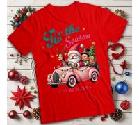 T-shirt maglietta natalizia Babbo Natale in auto da uomo e donna #MC