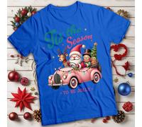 T-shirt maglietta natalizia Babbo Natale in auto da uomo e donna #MC