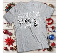 T-shirt maglietta natalizia con stampa bianca e nera leopardata #MC