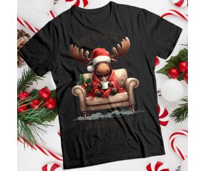 T-shirt maglietta natalizia divertente da uomo e donna alce #MC