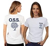 T- Shirt Maglietta Operatore Socio Sanitario OSS Donna con Logo, Personalizzata con Il Tuo Nome Gratuito (Bianca Albero Blu, XXL)