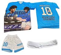 t-shirt maglietta pantaloncini calze maradona maglia napoli murales q. spagnoli