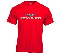 T-Shirt Maglietta per Motoguzzi Fan Club Tshirt Moto Guzzi Bianca Rossa Nera