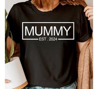 T-shirt maglietta personalizzata Daddy Mummy Est Gragnancy Baby Reveal uomo...