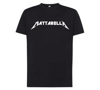 T-Shirt Maglietta Presidente Mattarella Parodia Tributo Divertente Ironica Politica Satirica Stile Metal Idea Regalo Uomo Donna (IT, Testo, M, Regular, Regular, Nero)