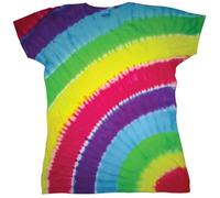 T-SHIRT MAGLIETTA Rainbow Moda Tie Dye Arcobaleno tinta a mano