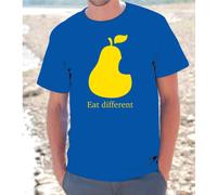 T-shirt maglietta S - M - L - XL "EAT DIFFERENT" PEAR APPLE I-PHONE UOMO DONNA