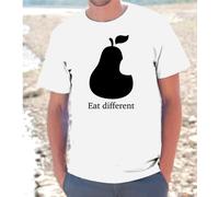 T-shirt maglietta S - M - L - XL "EAT DIFFERENT" PEAR APPLE I-PHONE UOMO DONNA