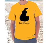T-shirt maglietta S - M - L - XL "EAT DIFFERENT" PEAR APPLE I-PHONE UOMO DONNA