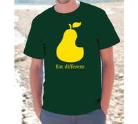 T-shirt maglietta S - M - L - XL "EAT DIFFERENT" PEAR APPLE I-PHONE UOMO DONNA