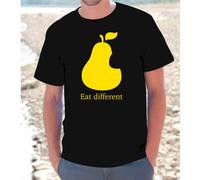 T-shirt maglietta S - M - L - XL "EAT DIFFERENT" PEAR APPLE I-PHONE UOMO DONNA