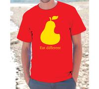 T-shirt maglietta S - M - L - XL "EAT DIFFERENT" PEAR APPLE I-PHONE UOMO DONNA