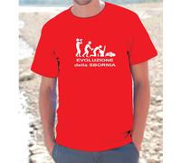 T-SHIRT MAGLIETTA S - M - L - XL EVOLUZIONE della SBORNIA UOMO DONNA UNISEX