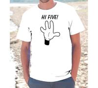 T-SHIRT MAGLIETTA S - M - L - XL "HI FIVE" FUNNY HOT DIVERTENTE CINQUE
