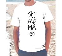 T-SHIRT MAGLIETTA S - M - L - XL " KARMA " Uomo Donna filosofia indiana ohm