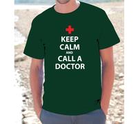 T-SHIRT MAGLIETTA S - M - L - XL KEEP CALM AND CALL A DOCTOR UOMO DONNA
