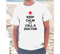 T-SHIRT MAGLIETTA S - M - L - XL KEEP CALM AND CALL A DOCTOR UOMO DONNA