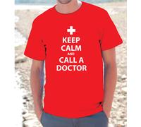 T-SHIRT MAGLIETTA S - M - L - XL KEEP CALM AND CALL A DOCTOR UOMO DONNA