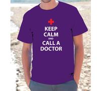 T-SHIRT MAGLIETTA S - M - L - XL KEEP CALM AND CALL A DOCTOR UOMO DONNA