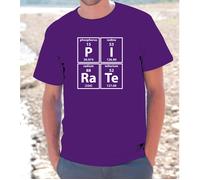 T-SHIRT MAGLIETTA S - M - L - XL "PIRATE" NERD ELEMENTI CHIMICA PIRATI FUNNY