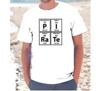 T-SHIRT MAGLIETTA S - M - L - XL "PIRATE" NERD ELEMENTI CHIMICA PIRATI FUNNY