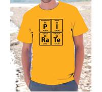 T-SHIRT MAGLIETTA S - M - L - XL "PIRATE" NERD ELEMENTI CHIMICA PIRATI FUNNY