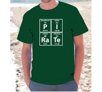 T-SHIRT MAGLIETTA S - M - L - XL "PIRATE" NERD ELEMENTI CHIMICA PIRATI FUNNY