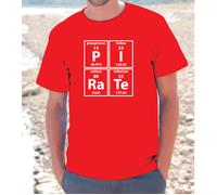 T-SHIRT MAGLIETTA S - M - L - XL "PIRATE" NERD ELEMENTI CHIMICA PIRATI FUNNY