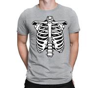 T-shirt maglietta Spinal Skeleton Ribs Ribcage Bones Horror Scary da uomo...