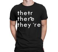 T-shirt maglietta There They're English Grammar Teacher Funny da uomo donna #NED