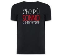 T-Shirt Maglietta Tshirt Maglia da Uomo con Grafica Divertente, Idea Regalo per Lui Originale Ragazzo Più Sonno che Sentimenti