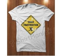 T-Shirt Maglietta Under Construction Gold GYM Palestra Flex building Crossfit