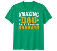 T-shirt maglietta uomo Amazing Dad Awesome Grandad Funny Fathers Day Best...