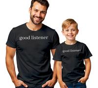 T-Shirt Maglietta Uomo Bambini Buon Ascoltatore Consapevolezza Salute...