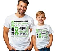 T-Shirt Maglietta Uomo Bambini Nastro Verde Supporto Salute Mentale...