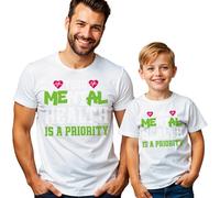 T-shirt maglietta uomo bambino salute mentale è una priorità di...