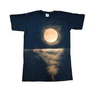 T-SHIRT MAGLIETTA UOMO DONNA UNISEX " MOONLIGHT ON THE SEA " CHIARO LUNA MARE