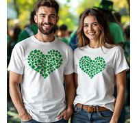 T-shirt maglietta uomo e donna Lucky Heart Funny St. Patricks Day verde...