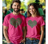 T-shirt maglietta uomo e donna Lucky Heart Funny St. Patricks Day verde...