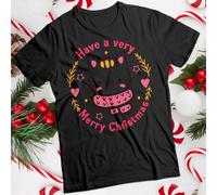 T-shirt maglietta uomo e donna simpatico gatto Buon Natale #MC