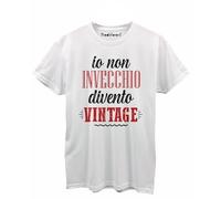 T-Shirt Maglietta Uomo Girocollo Io Non Invecchi divento Vintage Scritta Divertente Compleanno Festa Anni Moda Idea Regalo papà Amico Nonno Figlio