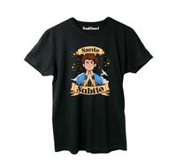 T-Shirt Maglietta Uomo Girocollo Santo Subito Scritta Immagine Divertente Compleanno Festa Anni Moda Idea Regalo papà Amico Nonno Figlio