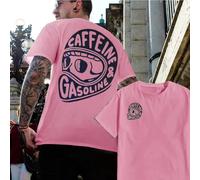 T-SHIRT MAGLIETTA UOMO MEN ESTATE CAFFEINE & GASOLINE MANICHE CORTE CASUAL