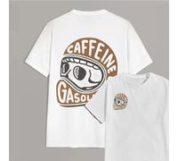 T-SHIRT MAGLIETTA UOMO MEN ESTATE CAFFEINE & GASOLINE MANICHE CORTE CASUAL