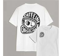 T-SHIRT MAGLIETTA UOMO MEN ESTATE CAFFEINE & GASOLINE MANICHE CORTE CASUAL