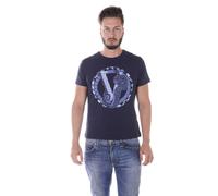 T shirt Maglietta Versace Jeans Sweatshirt SLIM Cotone Uomo Blu B3GQA742 200