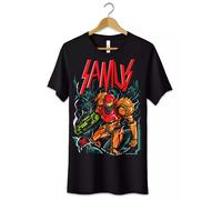 T-Shirt Maglietta Videogames Samus Aran Metroid Tshirt Nerd Gamer Uomo Donna