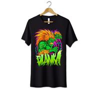 T-Shirt Maglietta Videogames Street Fighters Blanka Tshirt Videogiochi Nera